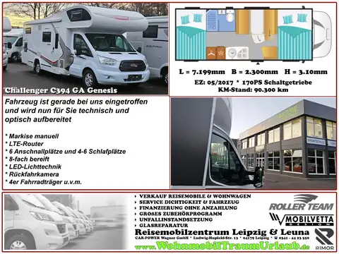 Challenger Genesis C394 ALKOVEN MARKISE*LTE ROUTER